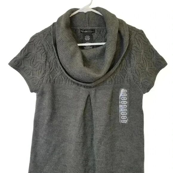 Design History Women's Chrome Heather Gray Acrylic Cowl Neck Sweater NEW - Picture 2 of 7